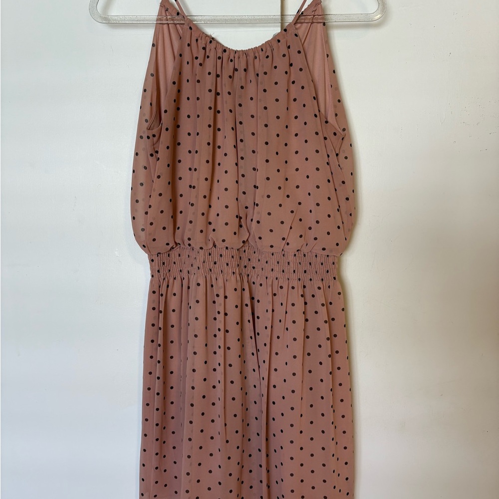 Sweet Storm Polka Dot Midi Dress - Pink and Black